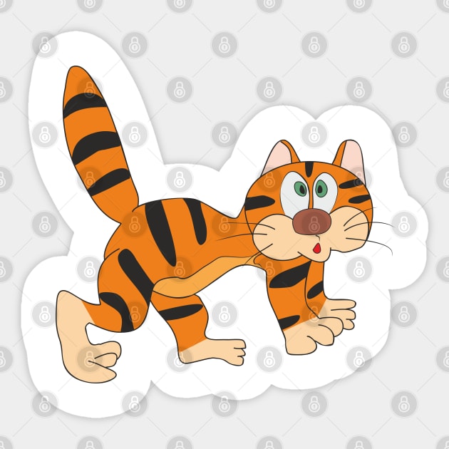 The cat is in shock Sticker by Alekvik